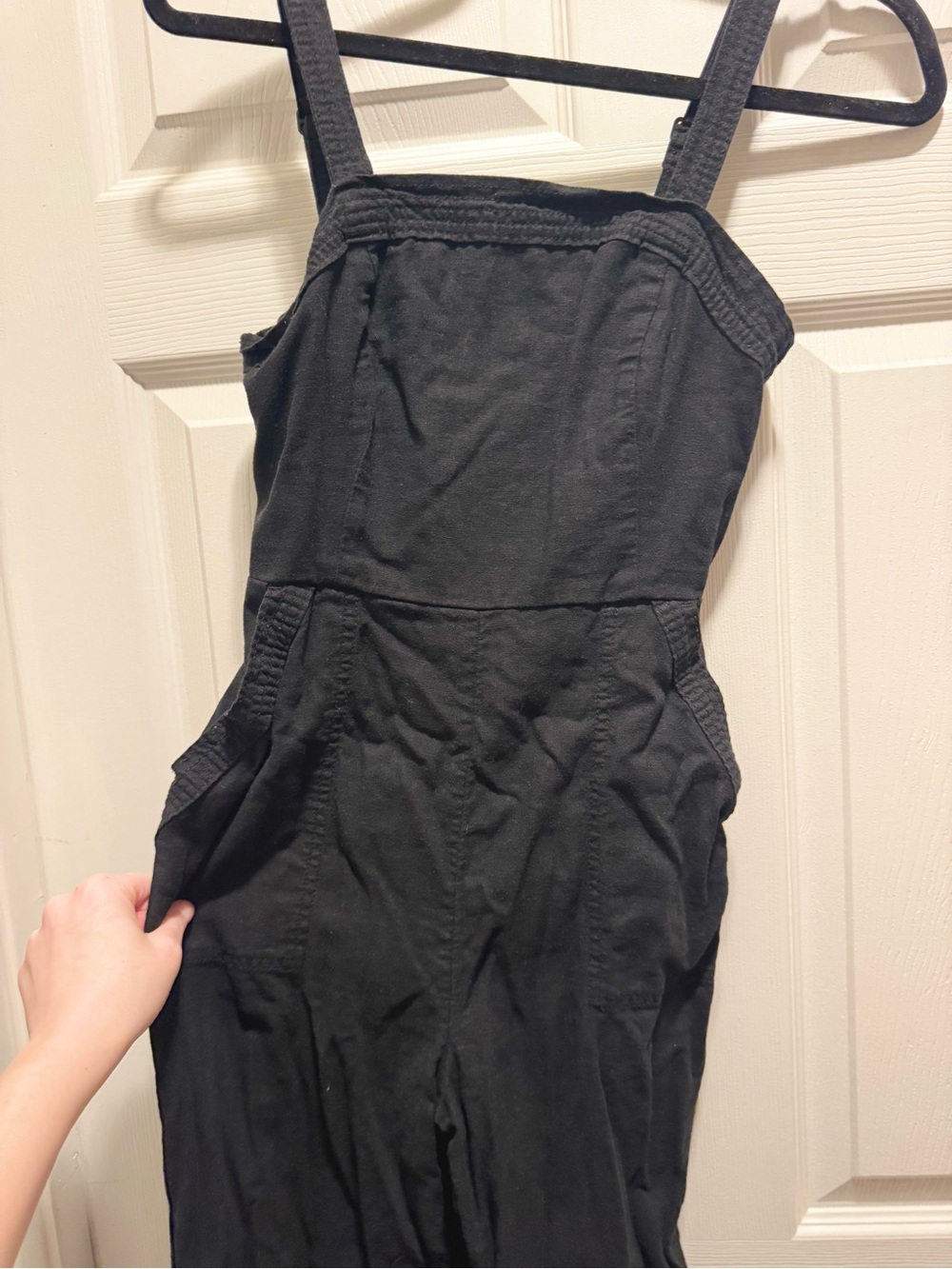 Black linen Jumpsuit with Pockets